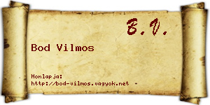 Bod Vilmos névjegykártya