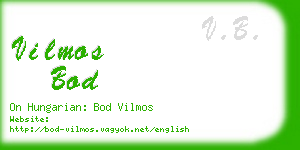 vilmos bod business card